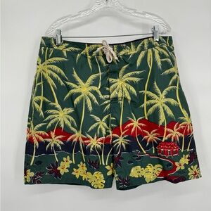 VTG Polo Sport Ralph Lauren Hawaiian Tropical Palm Trees Swim Trunks AOP Size 36